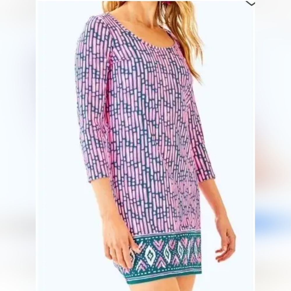Lilly Pulitzer Long Sleeve 100% Pima Cotton Scoop Neck Dress